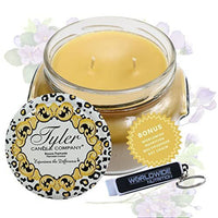 Tyler Candle Company Icon Jar Candle - Luxurious Scented Candle with Essential Oils - Long Burning Candles 110-120 Hours - Large Candle 22 oz with Worldwide Nutrition Multi Purpose Key Chain EasyOptionXY LLC