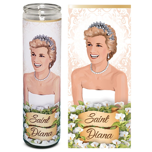 Saint Princess Diana Di Celebrity Prayer Devotional Parody Candle - 8" white, unscented, glass EasyOptionXY LLC