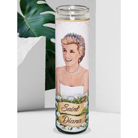 Saint Princess Diana Di Celebrity Prayer Devotional Parody Candle - 8" white, unscented, glass EasyOptionXY LLC