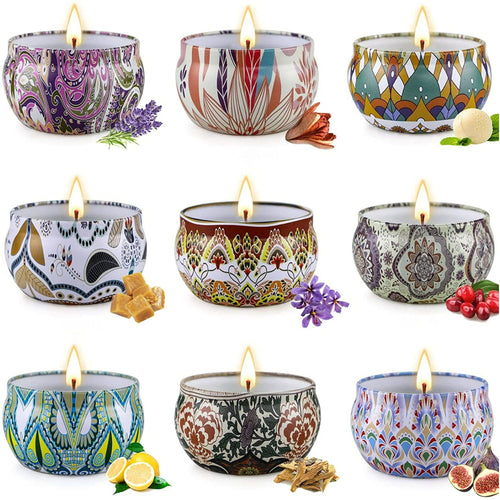 Candles Gift for Mom, Natural Soy Wax Candles Gifts Set for Women, 240 Hours Bulk Candles for Home Scented, Ideal Gifts for Christmas, Thanksgiving, Birthday, Yoga, 9pcs EasyOptionXY LLC