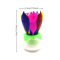 Goyunwell 2pcs Birthday Candles Flower Lotus Music Rotatable 2 Layers Candles Colorful EasyOptionXY LLC