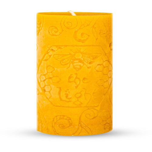 BeeTheLight Beeswax Large Pillar Candle (2.7" x 5.4") - Smokeless Unscented Candle - 72 Hours Burn Time - Natural & 100% Pure Beeswax Candle - Handmade Decorative Pillar Candle (Natural Yellow, Large) EasyOptionXY LLC