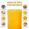 BeeTheLight Beeswax Large Pillar Candle (2.7" x 5.4") - Smokeless Unscented Candle - 72 Hours Burn Time - Natural & 100% Pure Beeswax Candle - Handmade Decorative Pillar Candle (Natural Yellow, Large) EasyOptionXY LLC