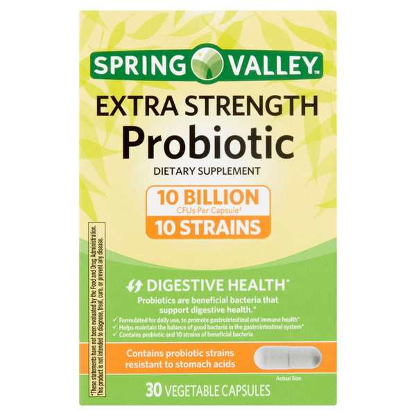 Spring Valley Extra-Strength Probiotic Vegetable Capsules; 30 Count EasyOptionXY LLC