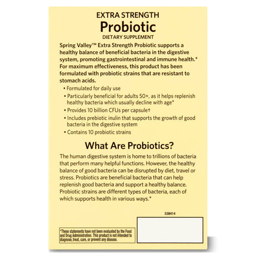 Spring Valley Extra-Strength Probiotic Vegetable Capsules; 30 Count EasyOptionXY LLC
