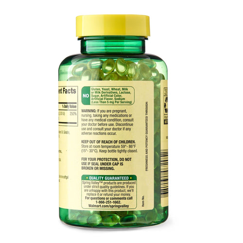 Spring Valley Vitamin D3 Supplement Softgels; 2000 IU; 400 Count EasyOptionXY LLC