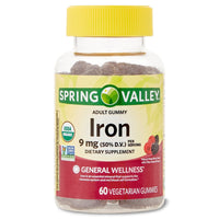 Spring Valley Iron Organic Vegetarian Gummies; 9 mg; 60 Count EasyOptionXY LLC