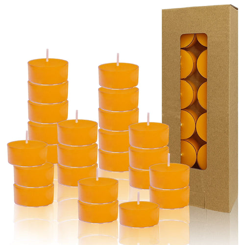 Beeswax Tealight Candles Handmade Candlesticks,24pcs Round Tea Light Candles Natural Bees Wax Tealight Candle Smokeless Candle Stciks for Spa Home Decor Party Gifts EasyOptionXY LLC