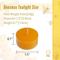 Beeswax Tealight Candles Handmade Candlesticks,24pcs Round Tea Light Candles Natural Bees Wax Tealight Candle Smokeless Candle Stciks for Spa Home Decor Party Gifts EasyOptionXY LLC
