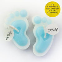 Baby Shower Party Favors for Guests for Boys Blue Footprint Candle Pack of 10 EasyOptionXY LLC