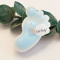 Baby Shower Party Favors for Guests for Boys Blue Footprint Candle Pack of 10 EasyOptionXY LLC