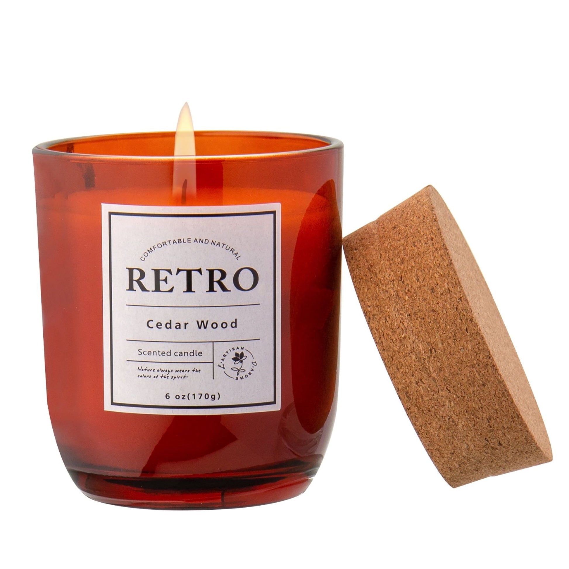 Briful Cedar Wood Scented Candles Long Lasting Soy Candle Help Relaxing Stress Relief Cool Meditation,Candle Wax 6 oz Red Home Decor EasyOptionXY LLC