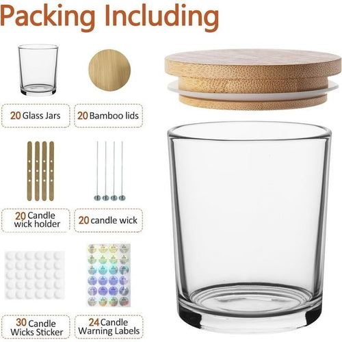Goldarea Candle Making Kit,20Pcs 7oz Glass Candle Jars with Bamboo Lids and Making Supplies. EasyOptionXY LLC