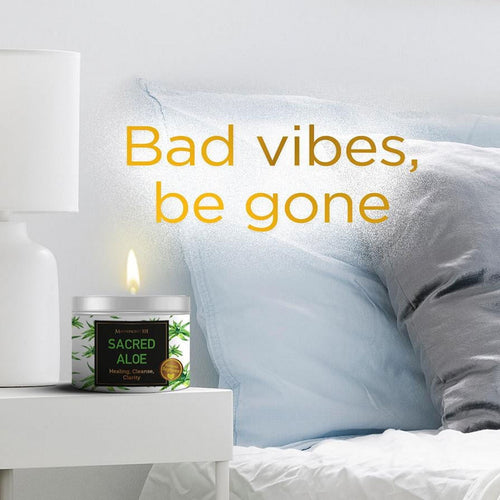 Magnificent 101 Long Lasting Sacred Aloe Scented Smudge Candle | 6 Oz - 35 Hour Burn | Soy Wax Candle for House Energy Cleansing, Purification, Manifestation & Chakra Healing | Good Vibes Only EasyOptionXY LLC