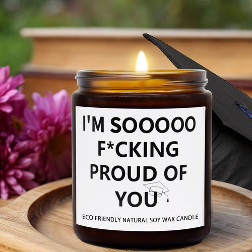 Nrnio Graduation Gift for Her/Him, Sooooo Proud of You Graduation Candle Soy Wax Lavender Scented Candle for Party Decorations, High School College Grad Gift, Best Friend Gift, 15OZ, 100Hr Burn Time EasyOptionXY LLC