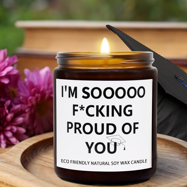 Nrnio Graduation Gift for Her/Him, Sooooo Proud of You Graduation Candle Soy Wax Lavender Scented Candle for Party Decorations, High School College Grad Gift, Best Friend Gift, 15OZ, 100Hr Burn Time EasyOptionXY LLC