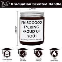 Nrnio Graduation Gift for Her/Him, Sooooo Proud of You Graduation Candle Soy Wax Lavender Scented Candle for Party Decorations, High School College Grad Gift, Best Friend Gift, 15OZ, 100Hr Burn Time EasyOptionXY LLC