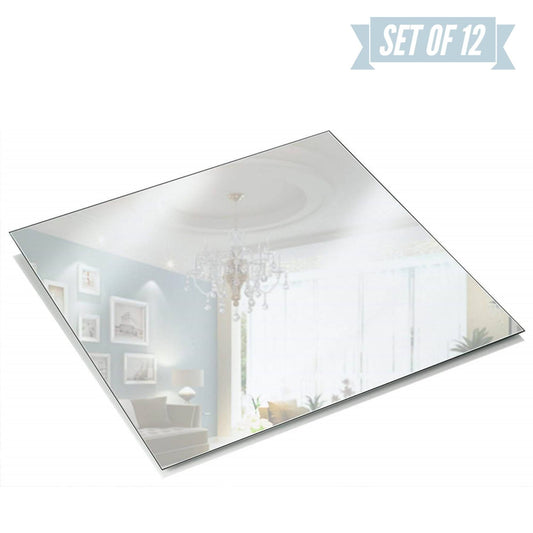 12 Inch Square Mirror Candle Plate with Round Edge set of 12 - Perfect for Table Wedding Centerpieces, Party Decor, Crafts EasyOptionXY LLC