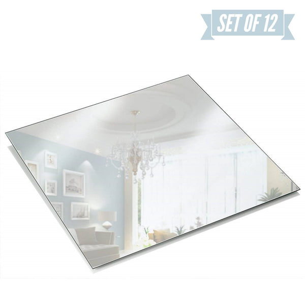 12 Inch Square Mirror Candle Plate with Round Edge set of 12 - Perfect for Table Wedding Centerpieces, Party Decor, Crafts EasyOptionXY LLC