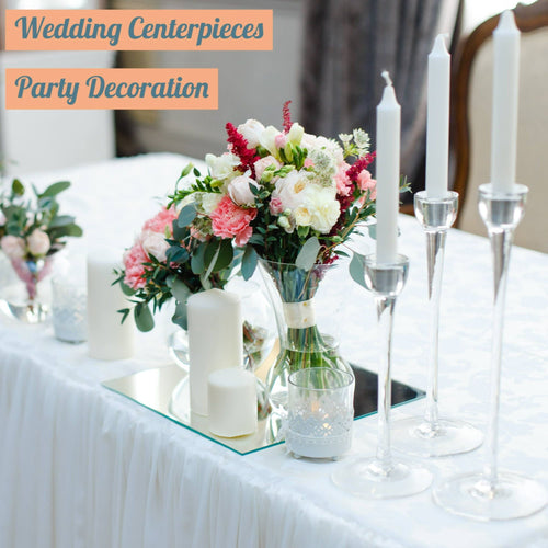 12 Inch Square Mirror Candle Plate with Round Edge set of 12 - Perfect for Table Wedding Centerpieces, Party Decor, Crafts EasyOptionXY LLC