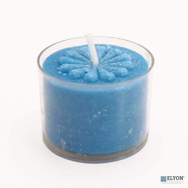 Elyon Tableware? 36 Ocean Breeze Scented Blue Colored Wax Deep Tealight Candles in Plastic Holder EasyOptionXY LLC