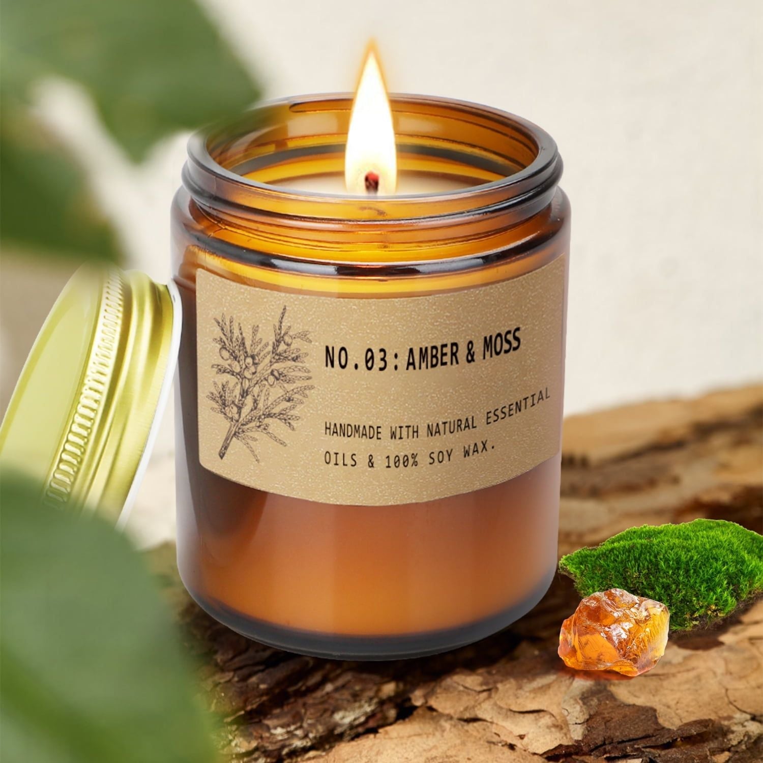 4 Pack Candles Gifts for Home Scented, Long Lasting Jar Soy Scented Candle Gifts, Soy Wax Aromatherapy Candles - Lavender, Amber & Moss, Sandalwood Rose, 28.4oz EasyOptionXY LLC
