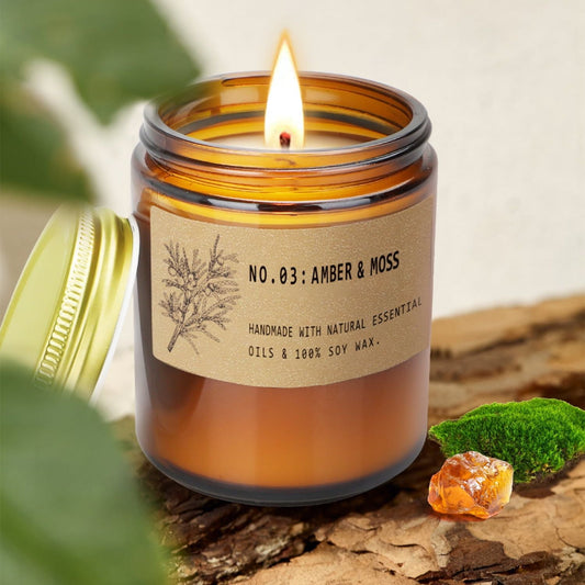 4 Pack Candles Gifts for Home Scented, Long Lasting Jar Soy Scented Candle Gifts, Soy Wax Aromatherapy Candles - Lavender, Amber & Moss, Sandalwood Rose, 28.4oz EasyOptionXY LLC