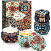 OSHINE 4-PACK Christmas Candles Scented Candles Gift Set Aromatherapy Soy Candles 100% Natural Soy 4.4 oz Strongly Fragrance Stress Relief for Mother's Day,Valentine's Day,Birthday,Anniversary EasyOptionXY LLC