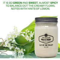 Nika's Home Lily of The Valley Soy Candle 12oz Mason Jar Non-Toxic White Soy Candle Handmade, Long Burning 50-60 Hours Highly Scented All Natural, Clean Burning Candle Gift D¨¦cor EasyOptionXY LLC