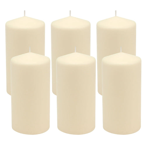 Stonebriar 3" x 6" Unscented 1-Wick Ivory Pillar Candles, 6 Pack EasyOptionXY LLC