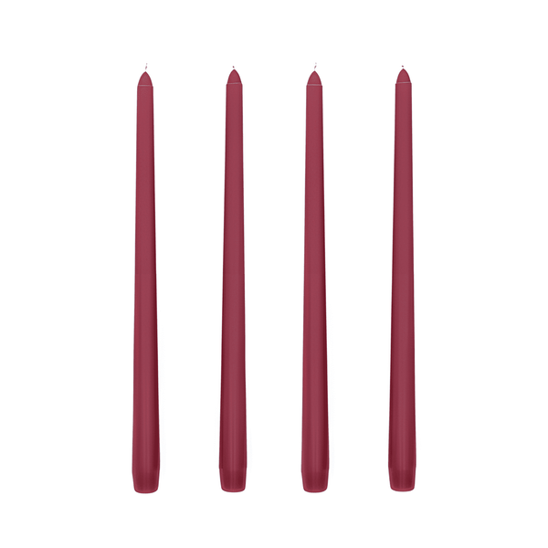 SSENERY 12" Unscented Taper Candles in 35 Colors (4-Pack) for Home Decor & Weddings - Burgundy EasyOptionXY LLC