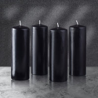 Hyoola 2 x 6 Black Unscented European Made Pillar Candles, Dripless Paraffin Wax with Smokeless Cotton Wicks, 4-Pack EasyOptionXY LLC