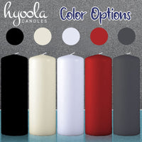 Hyoola 2 x 6 Black Unscented European Made Pillar Candles, Dripless Paraffin Wax with Smokeless Cotton Wicks, 4-Pack EasyOptionXY LLC