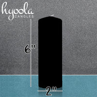 Hyoola 2 x 6 Black Unscented European Made Pillar Candles, Dripless Paraffin Wax with Smokeless Cotton Wicks, 4-Pack EasyOptionXY LLC