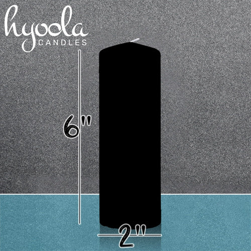 Hyoola 2 x 6 Black Unscented European Made Pillar Candles, Dripless Paraffin Wax with Smokeless Cotton Wicks, 4-Pack EasyOptionXY LLC