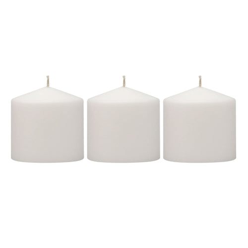 Stonebriar 3" x 3" Unscented 1-Wick White Pillar Candles, 3 Pack EasyOptionXY LLC