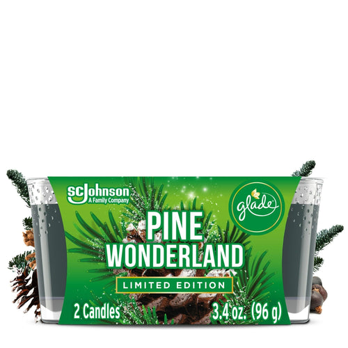 Glade Jar Candle 2 CT, Pine Wonderland, 6.8 OZ. Total, Air Freshener, Wax Infused with Essential Oils EasyOptionXY LLC