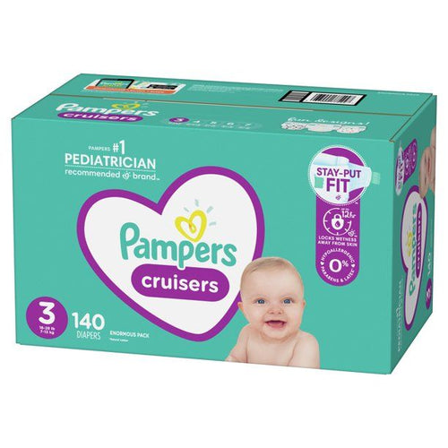 Pampers Cruisers Active Fit Taped Diapers Size 3, 140 Count EasyOptionXY LLC