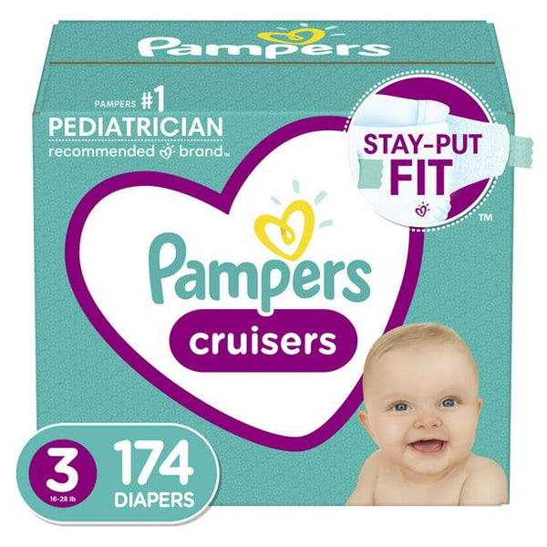 Pampers Cruisers Active Fit Taped Diapers Size 3, 174 Count EasyOptionXY LLC