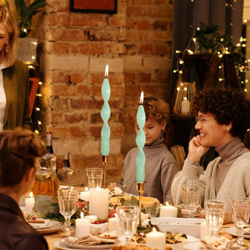 Green Taper Candles Set of 2 -8.8 inch Candles Sticks EasyOptionXY LLC