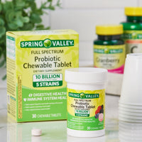 Spring Valley Full Spectrum Probiotic Supplement Chewable Tablet; 30 Count EasyOptionXY LLC