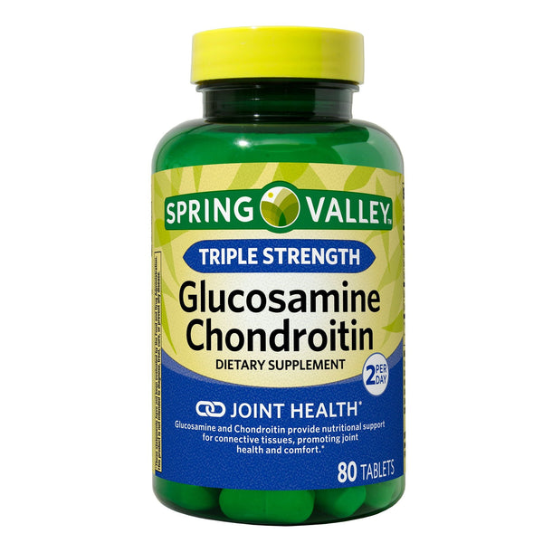 Spring Valley Triple Strength Glucosamine Chondroitin Tablets Dietary Supplement; 80 Count EasyOptionXY LLC