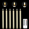 Chamvis Flickering Ivory Flameless LED Battery Operated Taper Plastic Candles 3D Wick Lights 6PK with Remote Control with Timer for Home Decor Halloween Christmas Wedding EasyOptionXY LLC