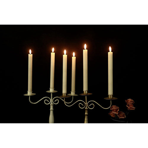 Chamvis Flickering Ivory Flameless LED Battery Operated Taper Plastic Candles 3D Wick Lights 6PK with Remote Control with Timer for Home Decor Halloween Christmas Wedding EasyOptionXY LLC