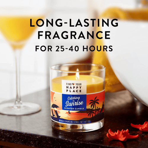 Find Your Happy Place Candle Catching the Sunrise Mango And Sparkling Citrus 7 oz EasyOptionXY LLC