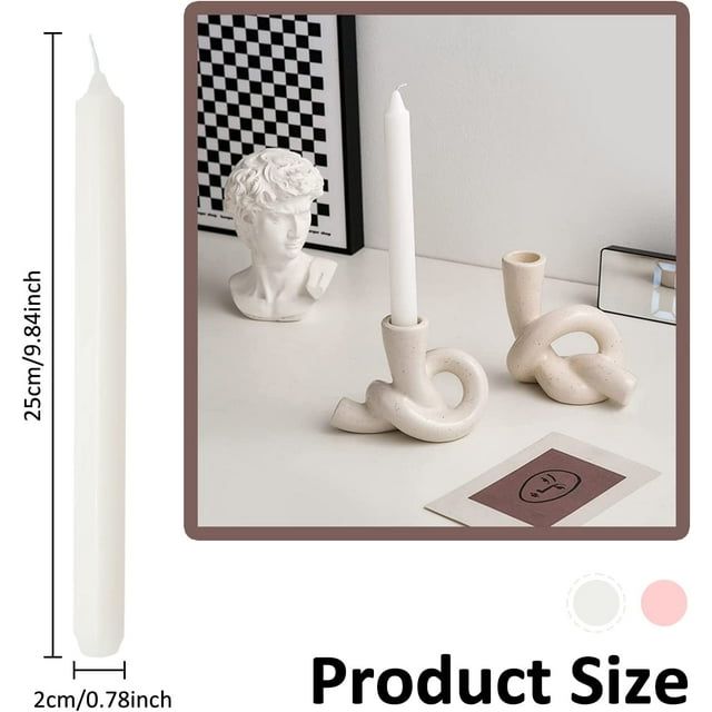 STONCEL Pink Candles 10 in, 12 Pack Pink Candle Sticks Tapered Candles Set, Tall Candles Smokeless and Unscented, Paraffin Wax with Cotton Wicks, 6 Hour Burn Time for Candlesticks Dinner Festival EasyOptionXY LLC
