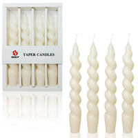FCMSHAMD 7.5 Inch Spiral Taper Candles Set of 4 Burn Time 6 H Unscented Smokeless for Wedding Dinner Decoration Candle Sticks EasyOptionXY LLC