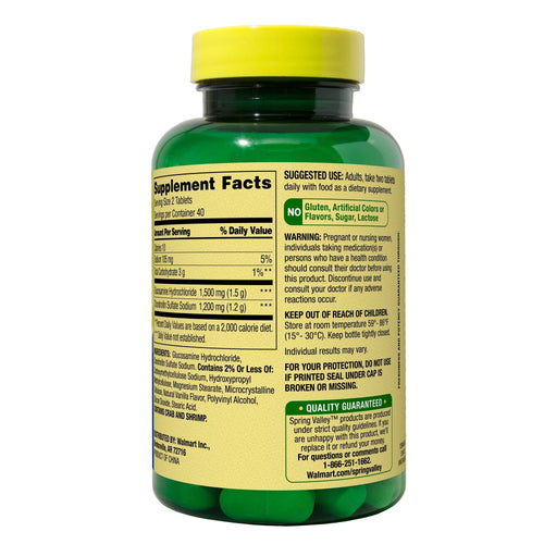 Spring Valley Triple Strength Glucosamine Chondroitin Tablets Dietary Supplement; 80 Count EasyOptionXY LLC