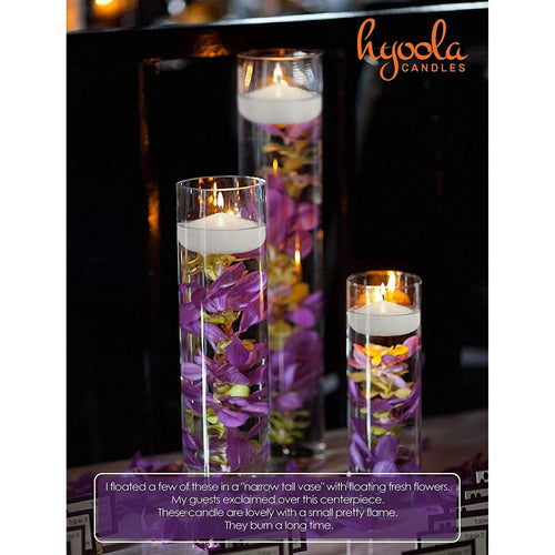 Hyoola 1.75 inch Round Unscented White European Made Floating Candles, Paraffin Wax with Cotton Wicks, 20-Pack EasyOptionXY LLC