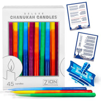 Zion Judaica Deluxe Chanukah Candles Hand Made (Tri Color) EasyOptionXY LLC